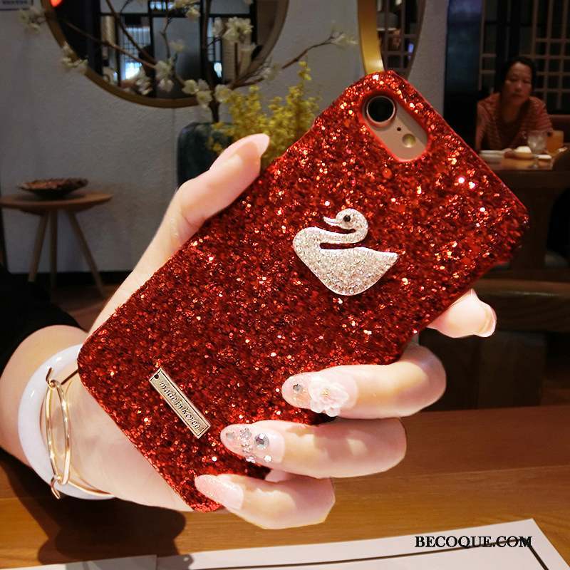 iPhone 5/5s Marque De Tendance Paillette Rouge Coque De Téléphone Luxe Strass