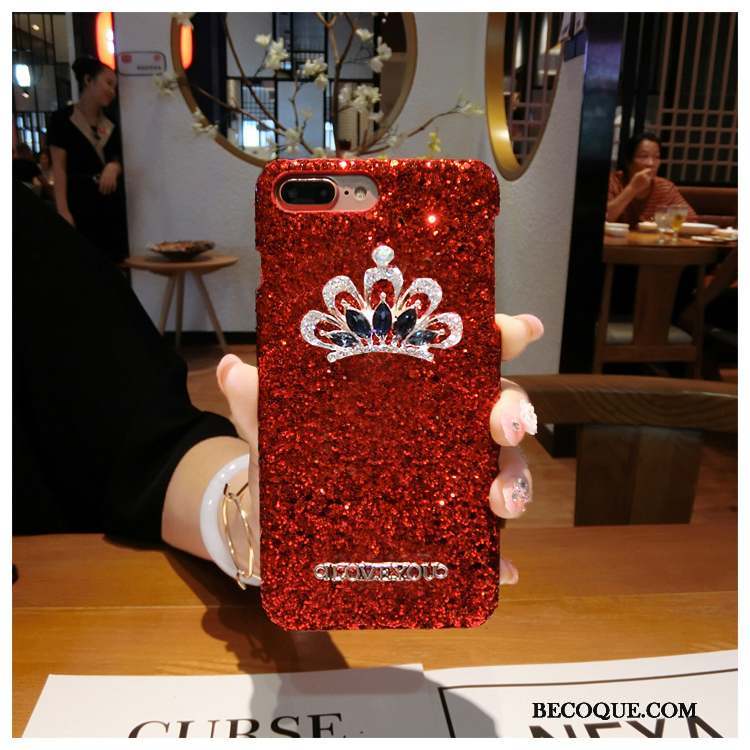 iPhone 5/5s Marque De Tendance Paillette Rouge Coque De Téléphone Luxe Strass