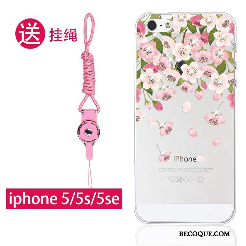 iPhone 5/5s Ornements Suspendus Silicone Protection Étui Coque Fluide Doux