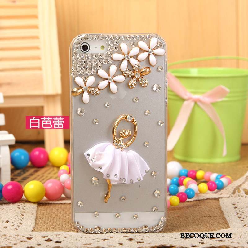 iPhone 5/5s Protection Rose Strass Étui Téléphone Portable Coque De Téléphone