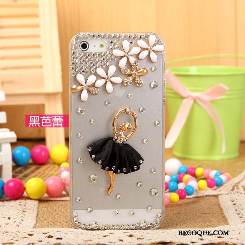 iPhone 5/5s Protection Rose Strass Étui Téléphone Portable Coque De Téléphone