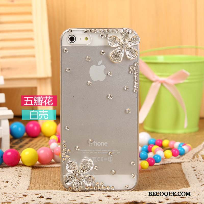 iPhone 5/5s Protection Rose Strass Étui Téléphone Portable Coque De Téléphone