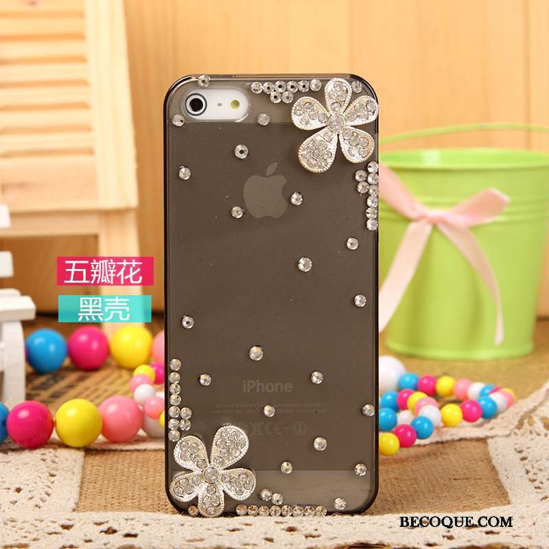 iPhone 5/5s Protection Rose Strass Étui Téléphone Portable Coque De Téléphone