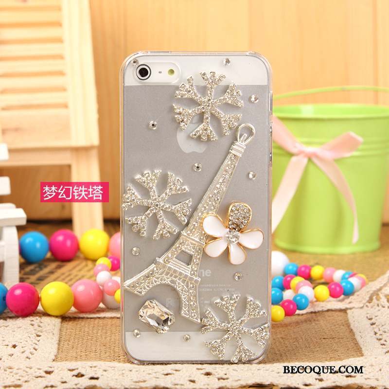 iPhone 5/5s Protection Rose Strass Étui Téléphone Portable Coque De Téléphone