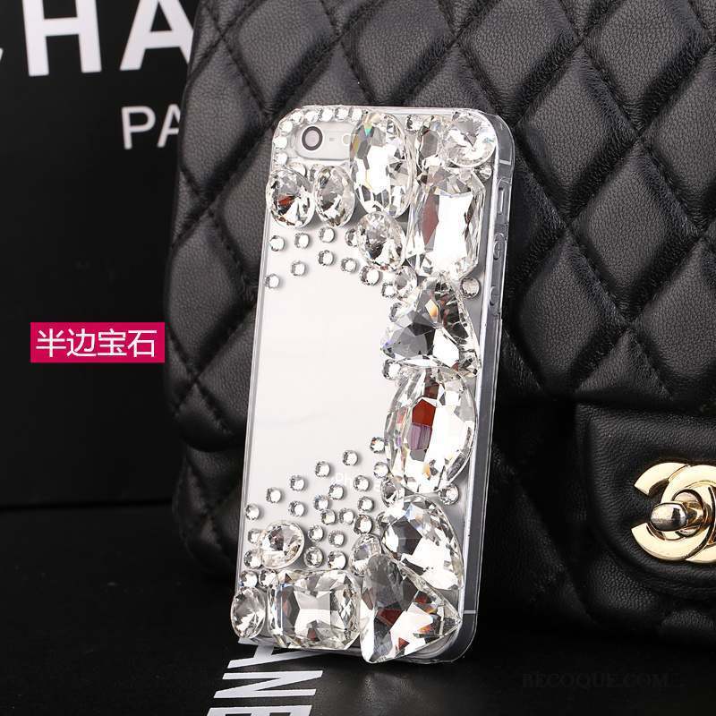 iPhone 5/5s Protection Rose Strass Étui Téléphone Portable Coque De Téléphone