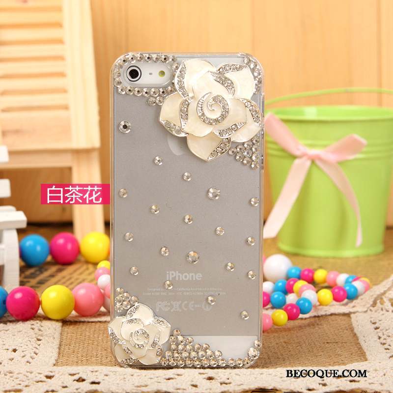 iPhone 5/5s Protection Rose Strass Étui Téléphone Portable Coque De Téléphone