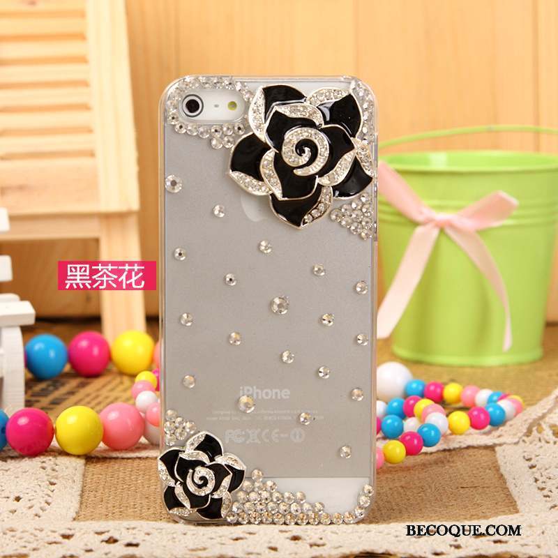 iPhone 5/5s Protection Rose Strass Étui Téléphone Portable Coque De Téléphone