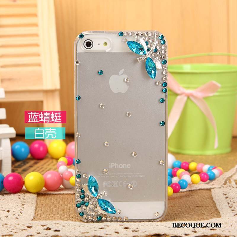 iPhone 5/5s Protection Rose Strass Étui Téléphone Portable Coque De Téléphone