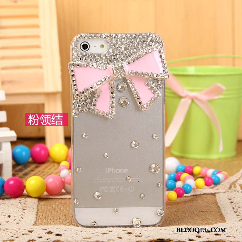 iPhone 5/5s Protection Rose Strass Étui Téléphone Portable Coque De Téléphone