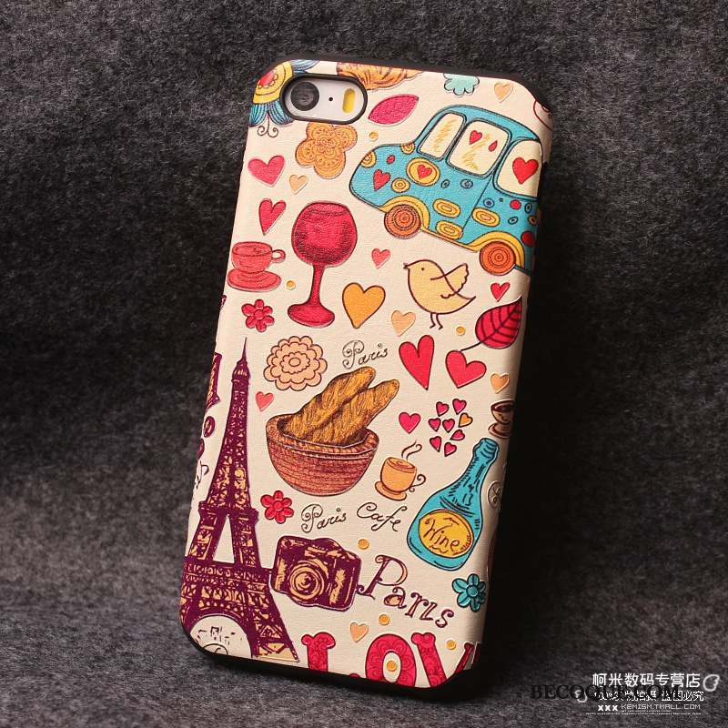 iPhone 5/5s Rose Coque De Téléphone Étui Personnalité Dessin Animé Tout Compris