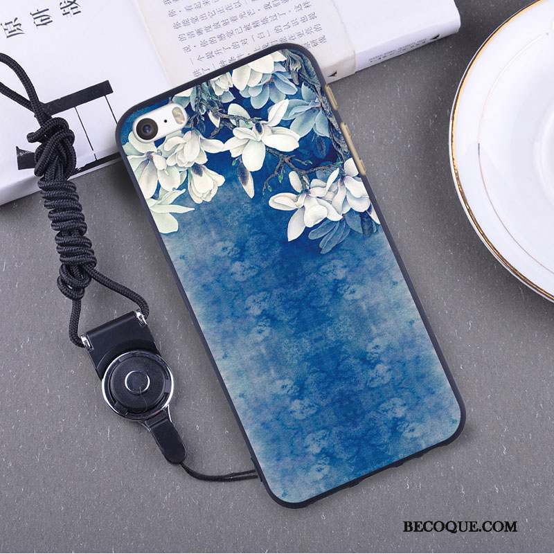 iPhone 5/5s Silicone Mince Étui Coque Bleu Fluide Doux