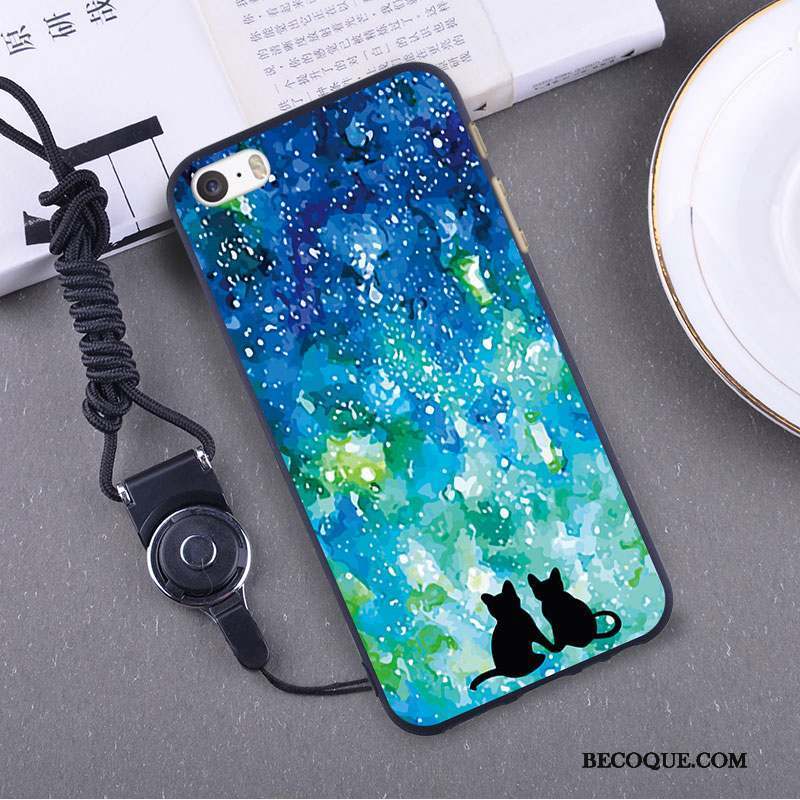 iPhone 5/5s Silicone Mince Étui Coque Bleu Fluide Doux