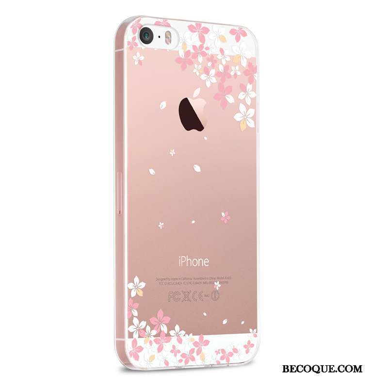 iPhone 5/5s Silicone Rose Charmant Coque De Téléphone Étui Transparent