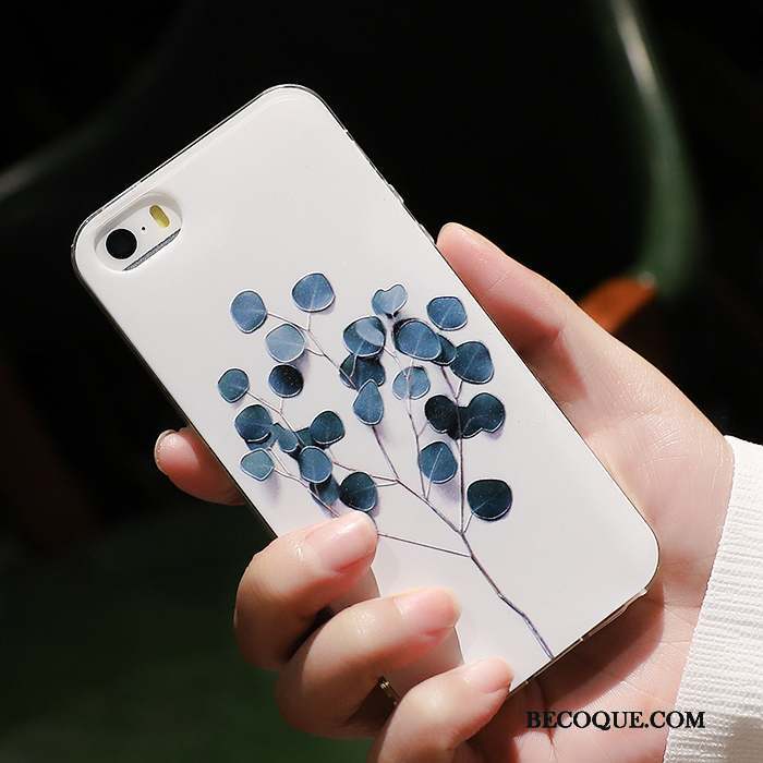 iPhone 5/5s Tout Compris Ornements Suspendus Coque De Téléphone Fluide Doux Blanc Gaufrage