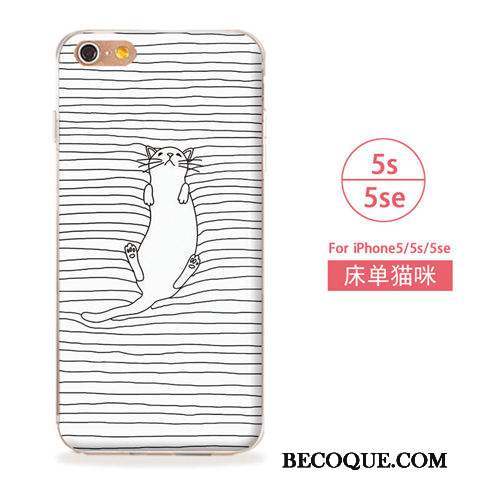 iPhone 5/5s Étui Art Chat Coque De Téléphone Bleu Fluide Doux