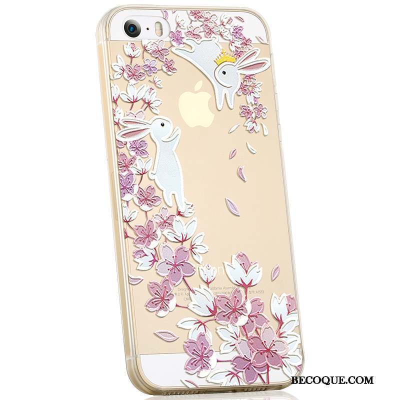 iPhone 5/5s Étui Coque De Téléphone Fluide Doux Silicone Violet Charmant