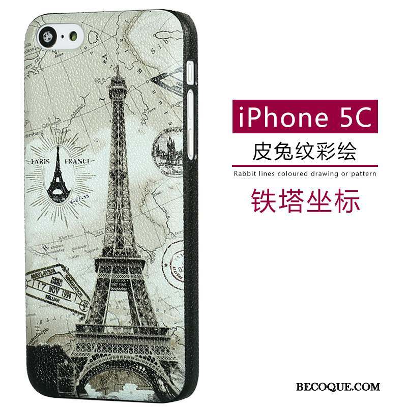 iPhone 5c Coque Cuir Délavé En Daim Vert Étui Modèle Fleurie Dessin Animé