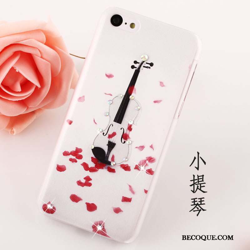 iPhone 5c Coque De Téléphone Peinture Rouge Tendance Strass