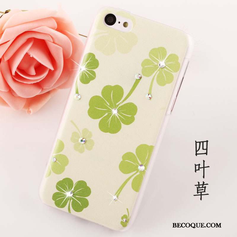 iPhone 5c Coque De Téléphone Peinture Rouge Tendance Strass