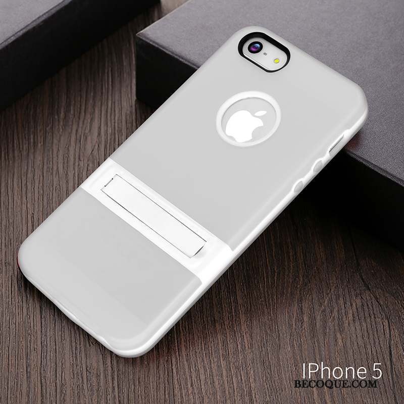 iPhone 5c Coque De Téléphone Silicone Délavé En Daim Support Violet Légères