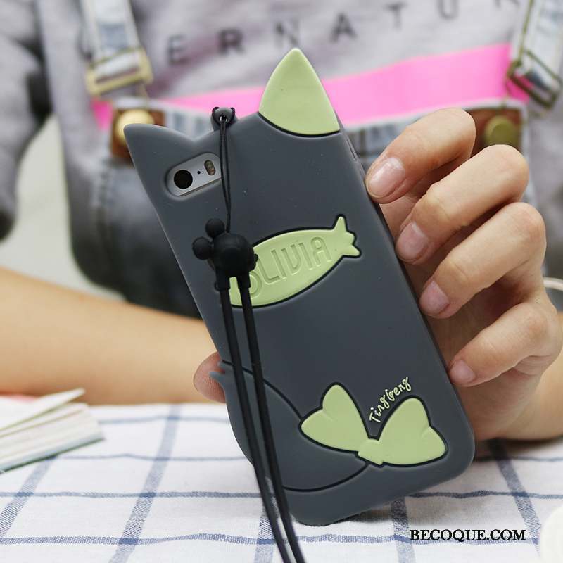 iPhone 5c Ornements Suspendus Incassable Dessin Animé Coque De Téléphone Silicone Fluide Doux