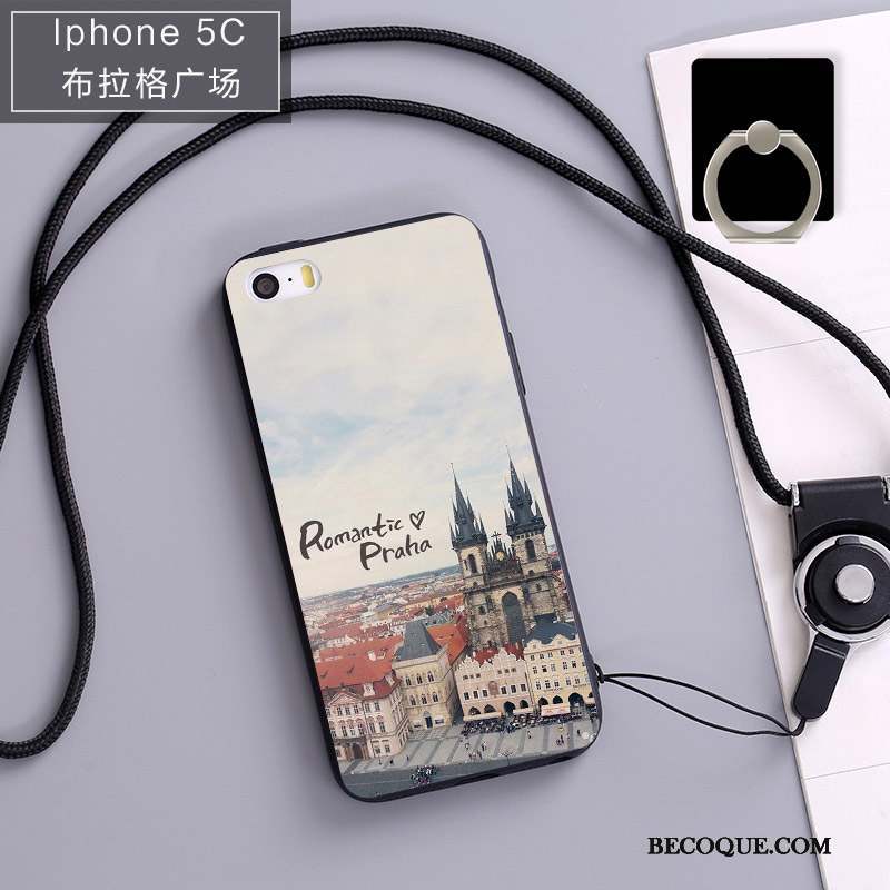 iPhone 5c Étui Protection Coque De Téléphone Fluide Doux Ornements Suspendus Noir