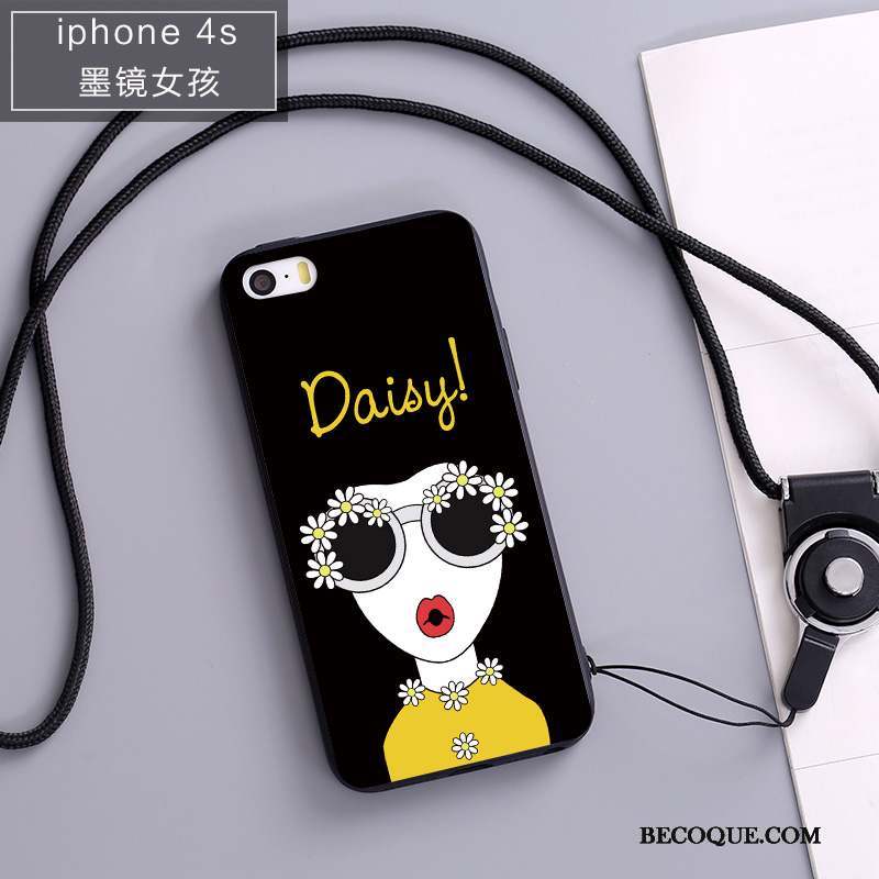 iPhone 5c Étui Protection Coque De Téléphone Fluide Doux Ornements Suspendus Noir