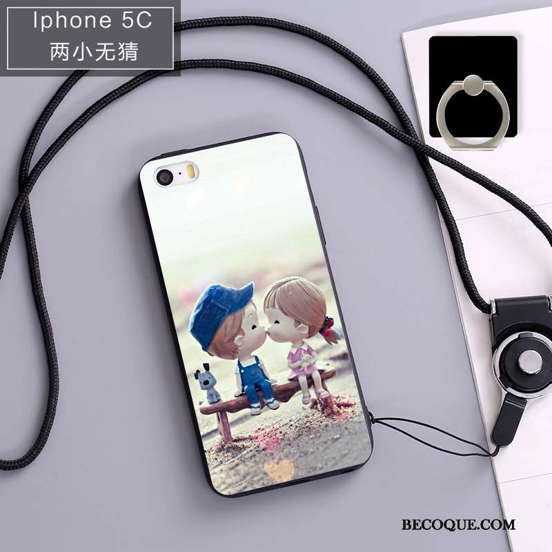 iPhone 5c Étui Protection Coque De Téléphone Fluide Doux Ornements Suspendus Noir