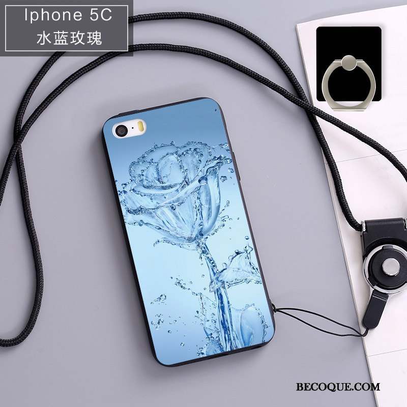 iPhone 5c Étui Protection Coque De Téléphone Fluide Doux Ornements Suspendus Noir