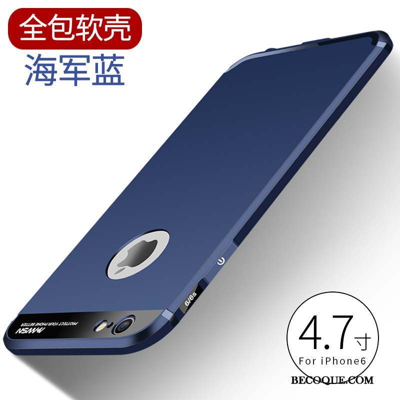 iPhone 6/6s Bordure Coque De Téléphone Fluide Doux Incassable Tendance Bleu