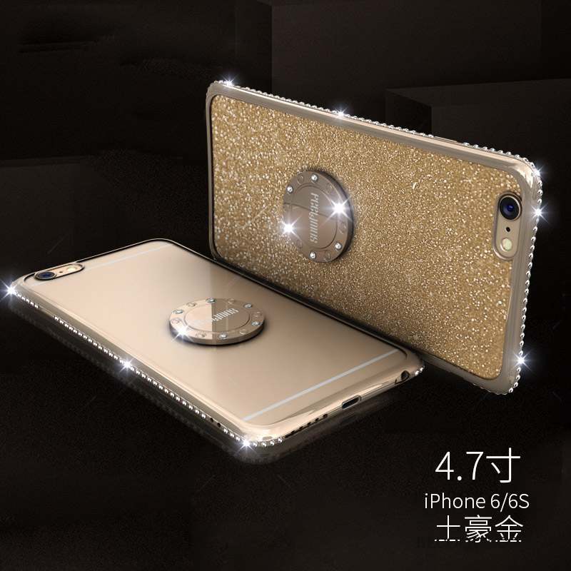 iPhone 6/6s Coque Anneau Or Fluide Doux Incassable Transparent Silicone