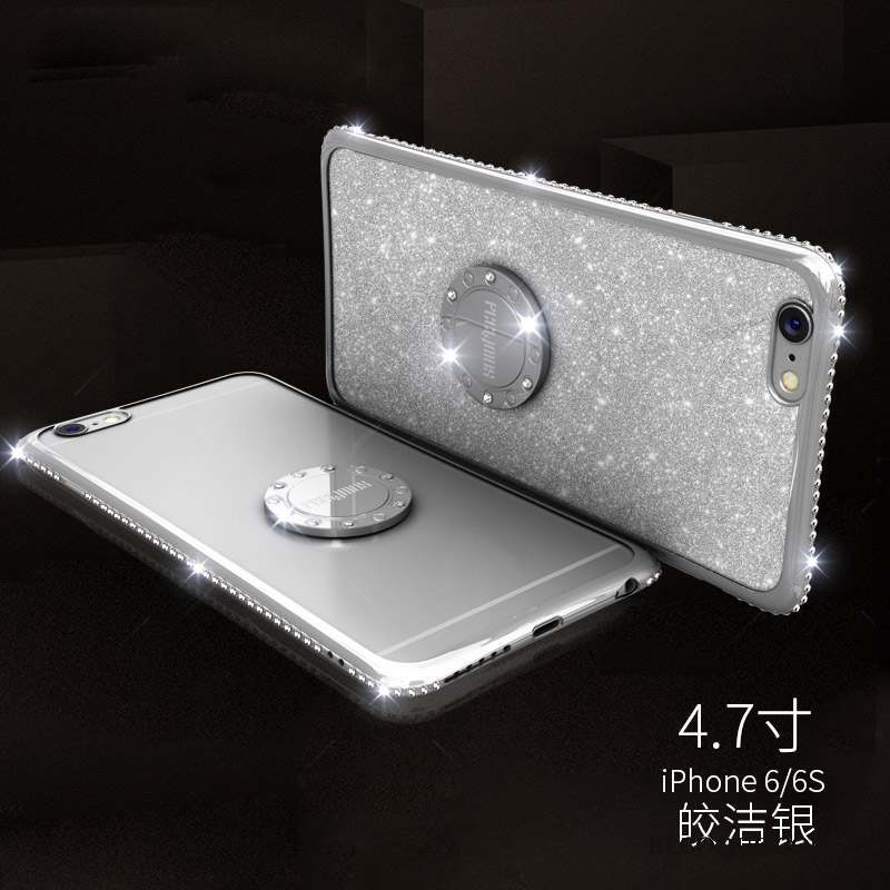 iPhone 6/6s Coque Anneau Or Fluide Doux Incassable Transparent Silicone