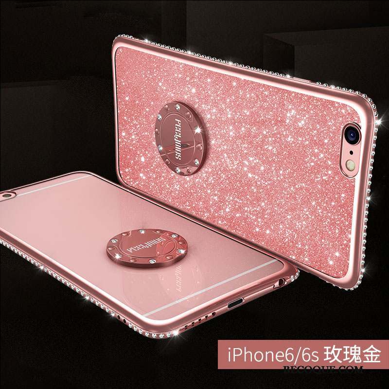 iPhone 6/6s Coque Anneau Or Étui Rouge Incassable Tendance