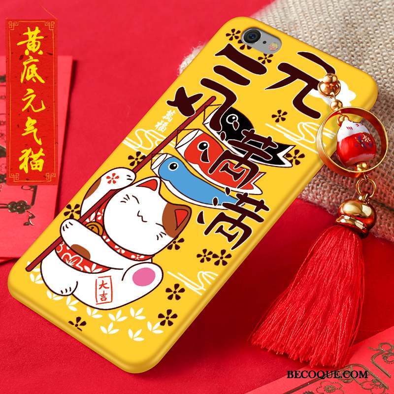 iPhone 6/6s Coque Chat Richesse Rouge Étui Nouveau Silicone