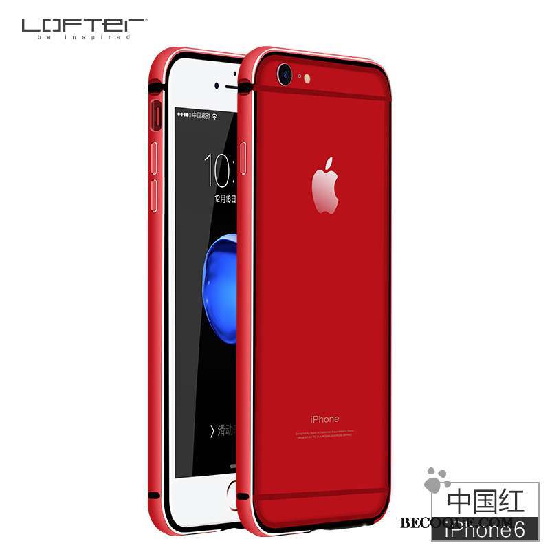 iPhone 6/6s Coque De Téléphone Rouge Or Border Métal Incassable