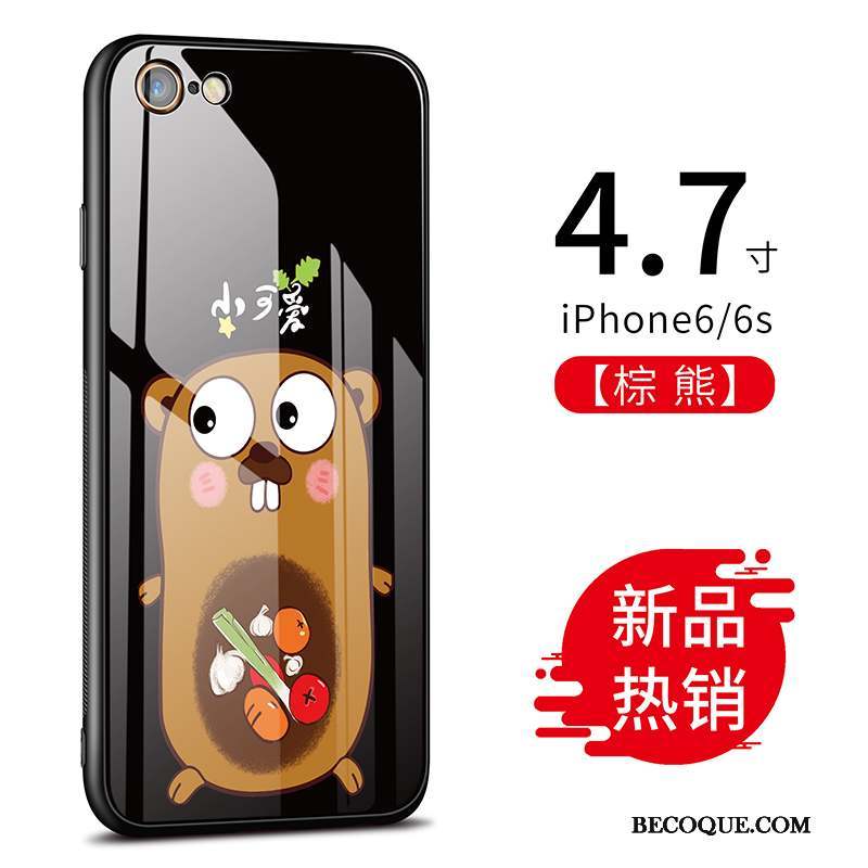 iPhone 6/6s Coque Dessin Animé De Téléphone Verre Difficile Incassable