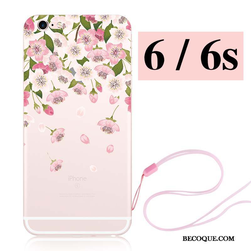 iPhone 6/6s Coque Dessin Animé Lapin Étui Sakura Silicone Rose