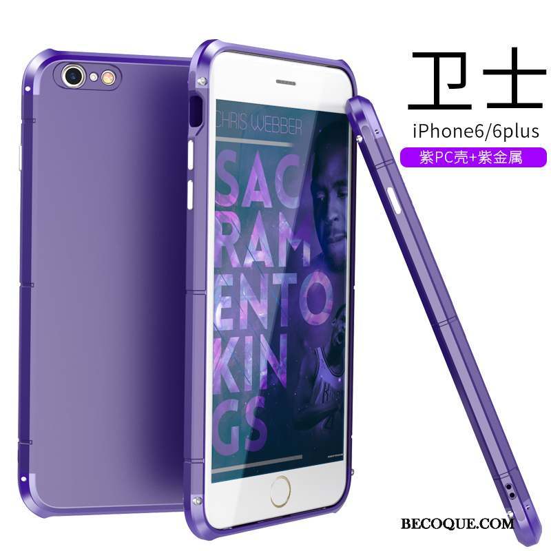 iPhone 6/6s Coque Personnalité Incassable Difficile Métal Violet Tout Compris