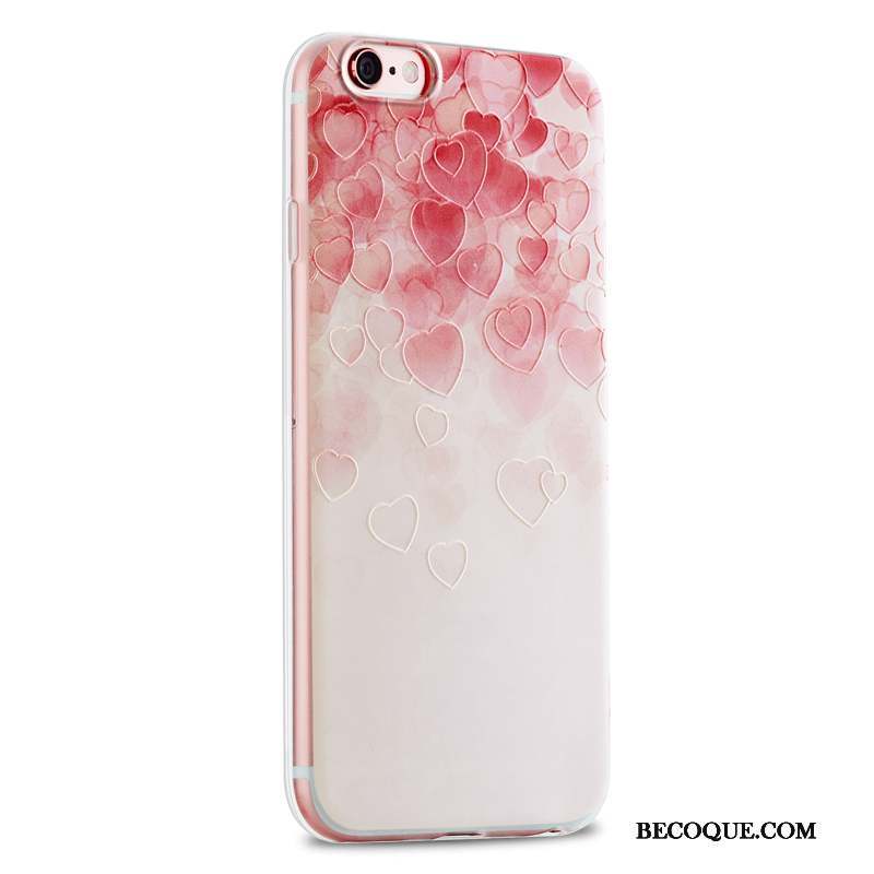 iPhone 6/6s Coque Petit Fluide Doux Silicone Marque De Tendance Rose Frais