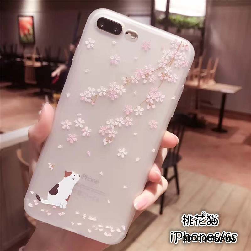 iPhone 6/6s Coque Sakura Délavé En Daim Silicone Étui Rose Créatif