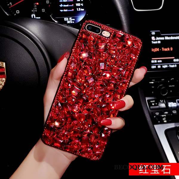 iPhone 6/6s Coque Strass Incassable Tout Compris Rouge Étui Luxe