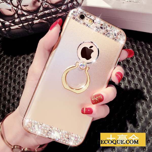 iPhone 6/6s Coque Strass Support Anneau Incassable Rouge Luxe