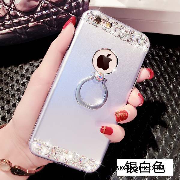 iPhone 6/6s Coque Strass Support Anneau Incassable Rouge Luxe