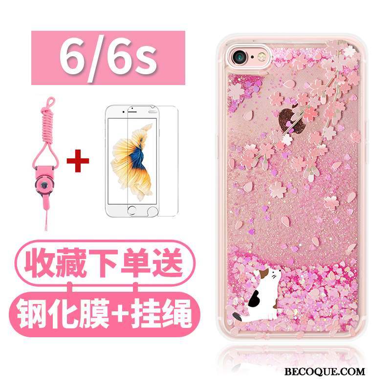 iPhone 6/6s Coque Tout Compris Silicone Étui Rose Liquide Incassable