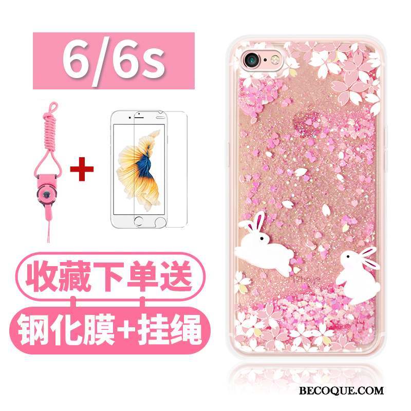 iPhone 6/6s Coque Tout Compris Silicone Étui Rose Liquide Incassable