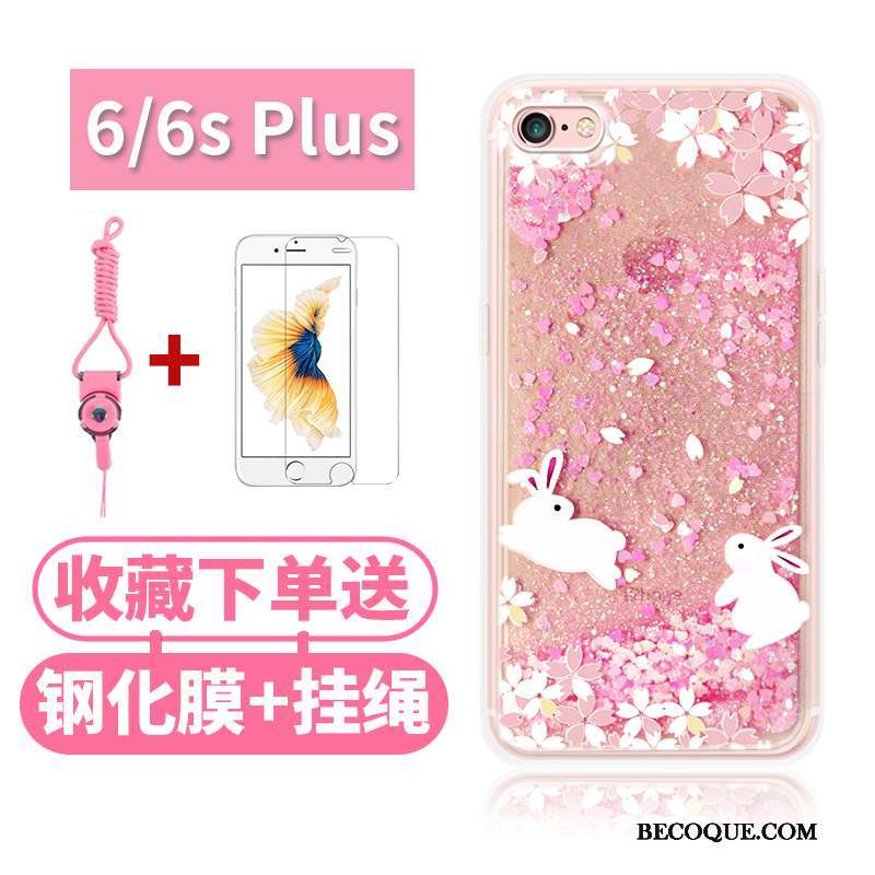 iPhone 6/6s Coque Tout Compris Silicone Étui Rose Liquide Incassable