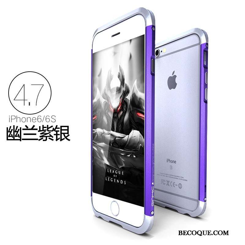 iPhone 6/6s Coque Très Mince Bleu Métal Protection Étui Border