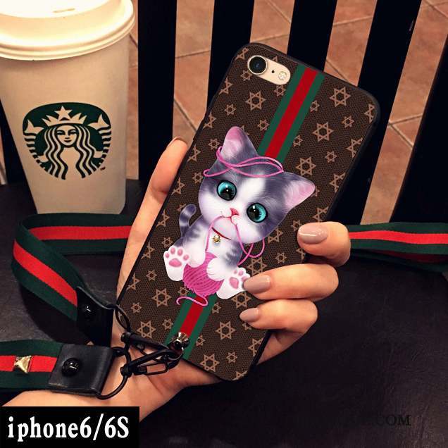 iPhone 6/6s Ornements Suspendus Dessin Animé Silicone Étui Coque De Téléphone Chat