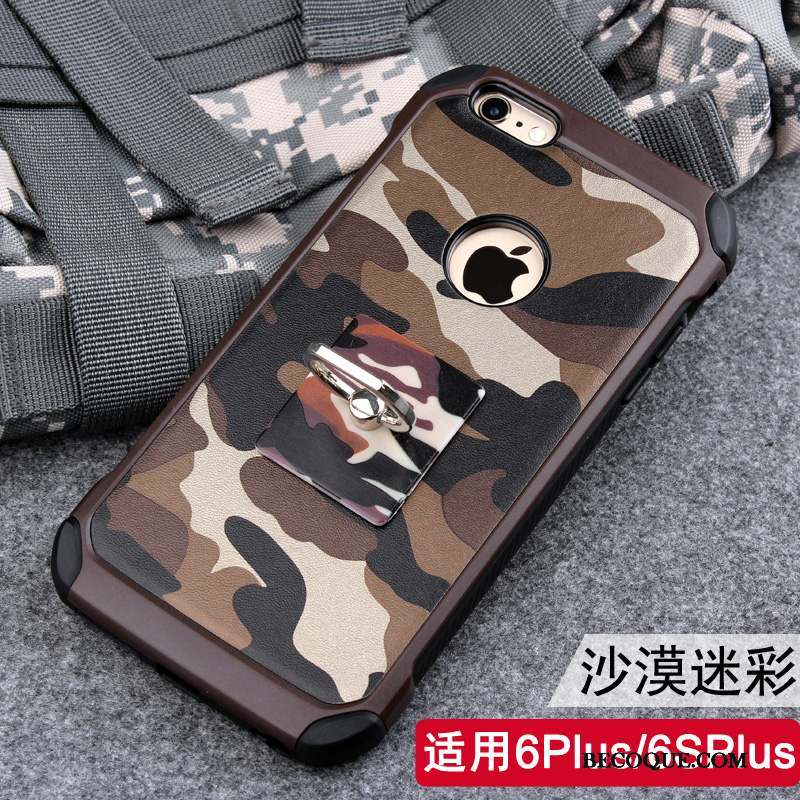 iPhone 6/6s Plus Anneau Support Fluide Doux Étui Coque Camouflage