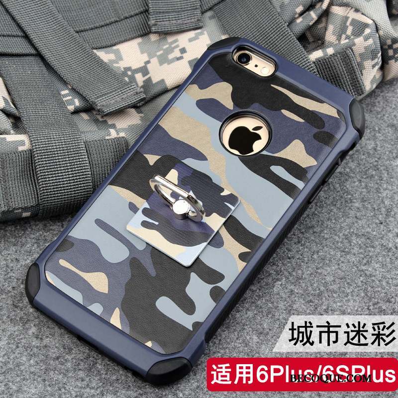 iPhone 6/6s Plus Anneau Support Fluide Doux Étui Coque Camouflage